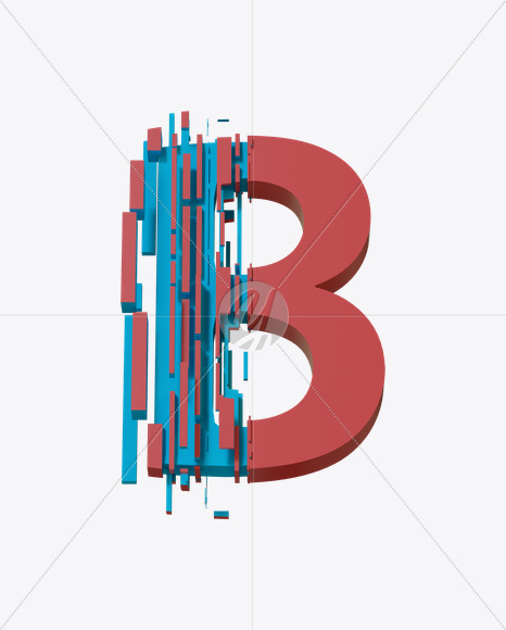 Letter B from Color Slice Font on Yellow Images Creative Fonts - S20697