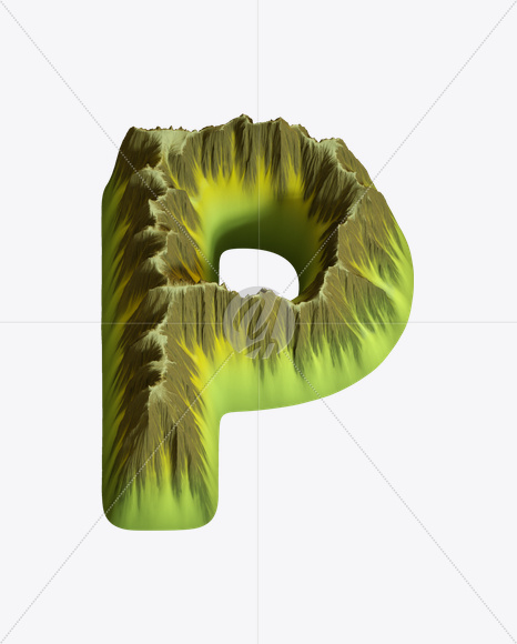 Letter P from Island Font on Yellow Images Creative Fonts - S20756