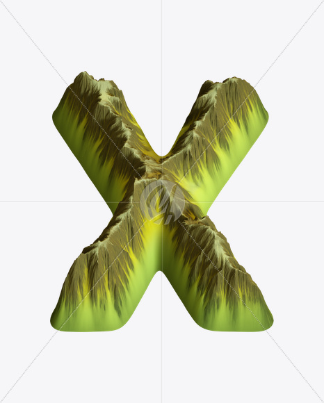 Letter X from Island Font on Yellow Images Creative Fonts - S20764