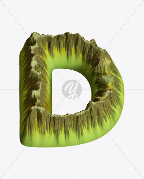 Letter D from Island Font on Yellow Images Creative Fonts - S20744