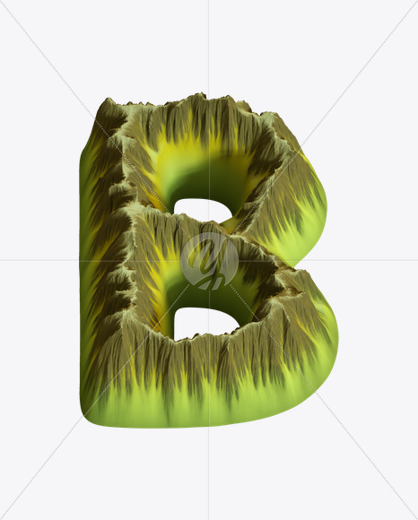 Letter B from Island Font on Yellow Images Creative Fonts - S20742