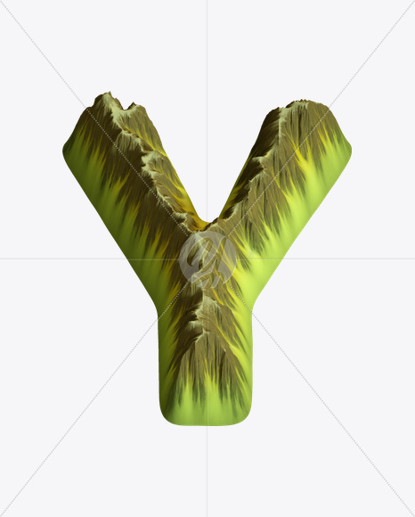 Letter Y from Island Font on Yellow Images Creative Fonts - S20765