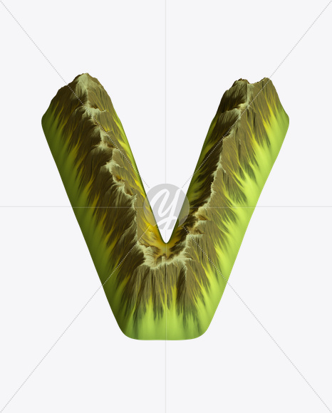 Letter V from Island Font on Yellow Images Creative Fonts - S20762