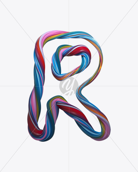 Letter R from Color Twist Font on Yellow Images Creative Fonts - S20844