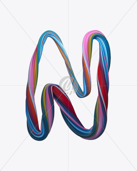 Letter N from Color Twist Font on Yellow Images Creative Fonts - S20840