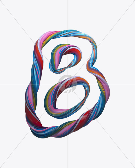 Letter B from Color Twist Font on Yellow Images Creative Fonts - S20828