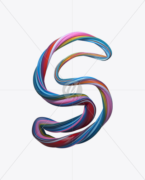 Letter S from Color Twist Font on Yellow Images Creative Fonts - S20845