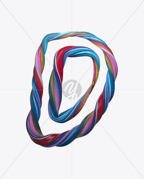 Letter D from Color Twist Font on Yellow Images Creative Fonts - S20830