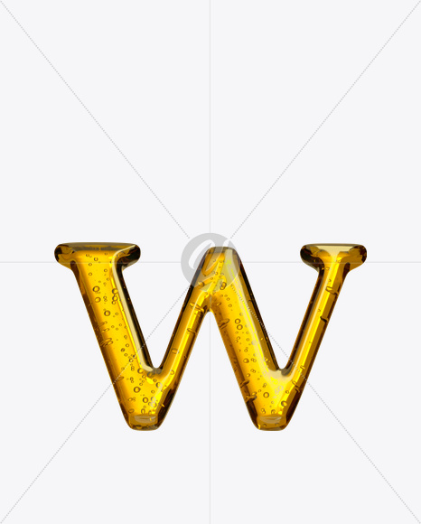 Letter W from Beer Font on Yellow Images Creative Fonts - S20939