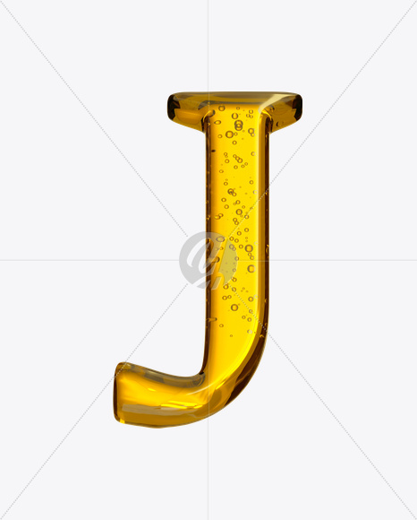 Letter J from Beer Font on Yellow Images Creative Fonts - S20926