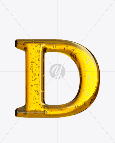 Letter D from Beer Font on Yellow Images Creative Fonts - S20920