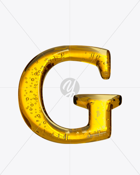 Letter G from Beer Font on Yellow Images Creative Fonts - S20923