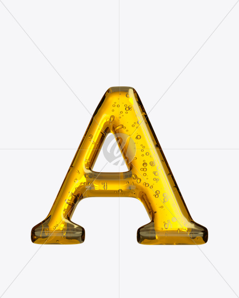 Letter A from Beer Font on Yellow Images Creative Fonts - S20917