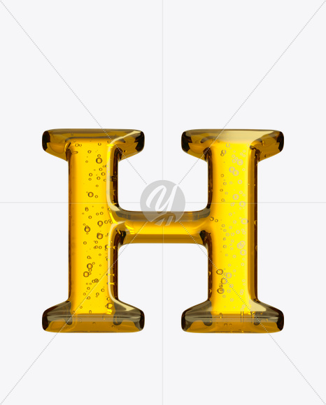 Letter H from Beer Font on Yellow Images Creative Fonts - S20924