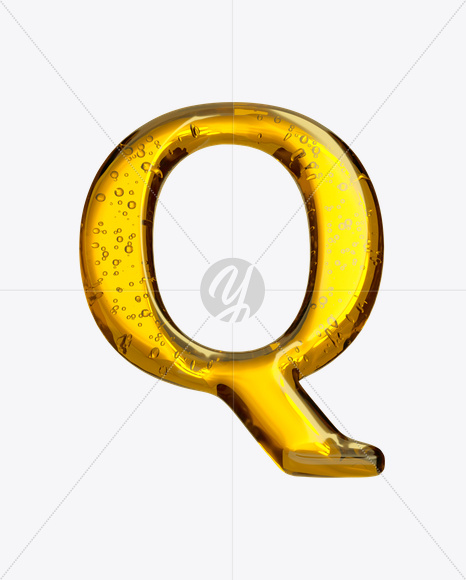 Letter Q from Beer Font on Yellow Images Creative Fonts - S20933