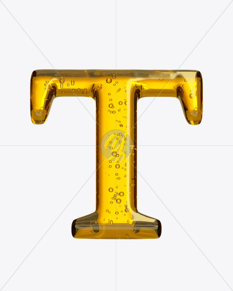 Letter T from Beer Font on Yellow Images Creative Fonts - S20936