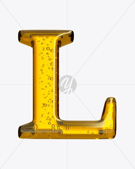 Letter L from Beer Font on Yellow Images Creative Fonts - S20928