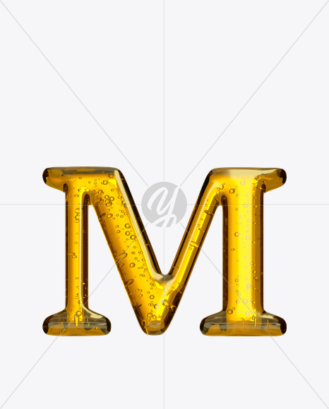 Letter M from Beer Font on Yellow Images Creative Fonts - S20929