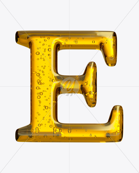 Letter E from Beer Font on Yellow Images Creative Fonts - S20921