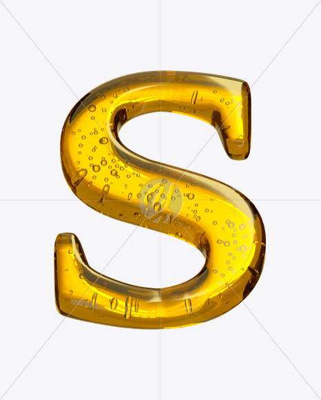 Letter S from Beer Font on Yellow Images Creative Fonts - S20935