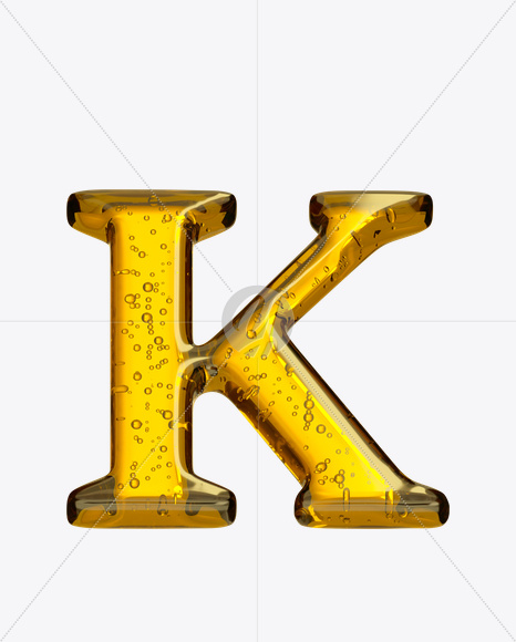 Letter K from Beer Font on Yellow Images Creative Fonts - S20927