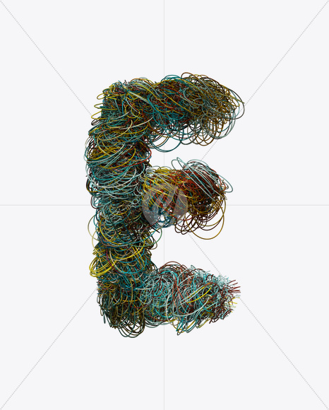 Letter E from Colorwire Font on Yellow Images Creative Fonts - S20967