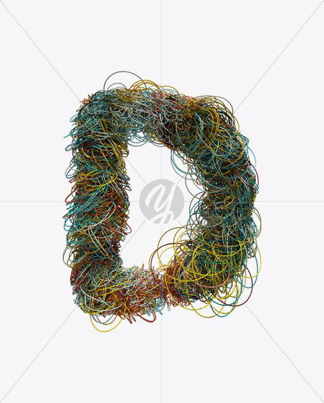 Letter D from Colorwire Font on Yellow Images Creative Fonts - S20966