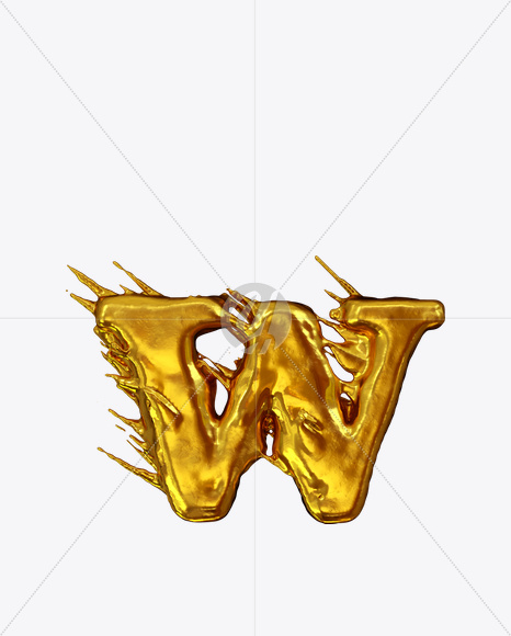 W-lowercase from Golden Wind Font on Yellow Images Creative Fonts - S21055