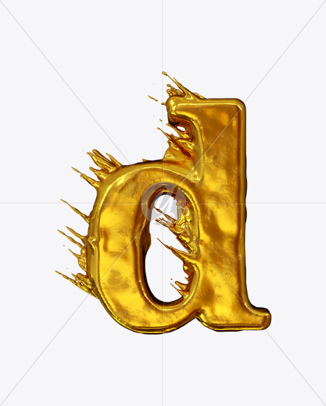 D-lowercase from Golden Wind Font on Yellow Images Creative Fonts - S21036