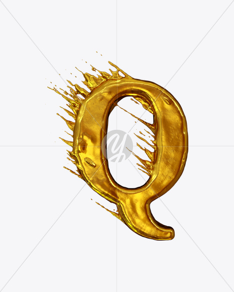 Q_uppercase from Golden Wind Font on Yellow Images Creative Fonts - S21023