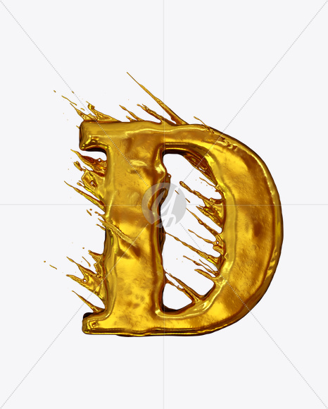 D_uppercase from Golden Wind Font on Yellow Images Creative Fonts - S21010