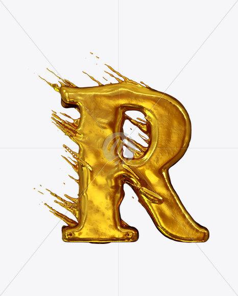 R_uppercase from Golden Wind Font on Yellow Images Creative Fonts - S21024