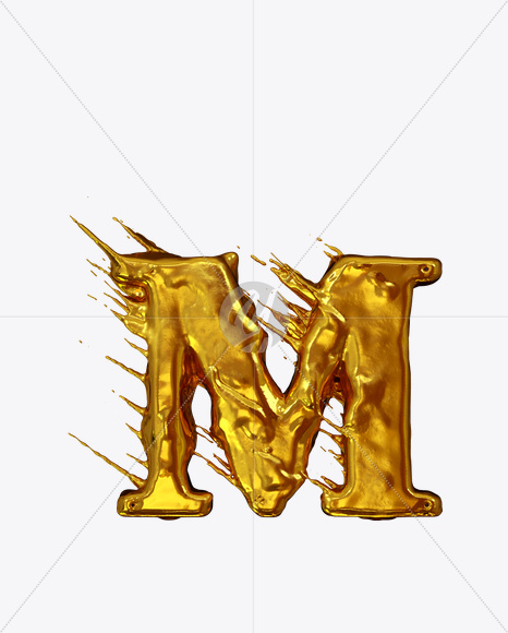 M_uppercase from Golden Wind Font on Yellow Images Creative Fonts - S21019