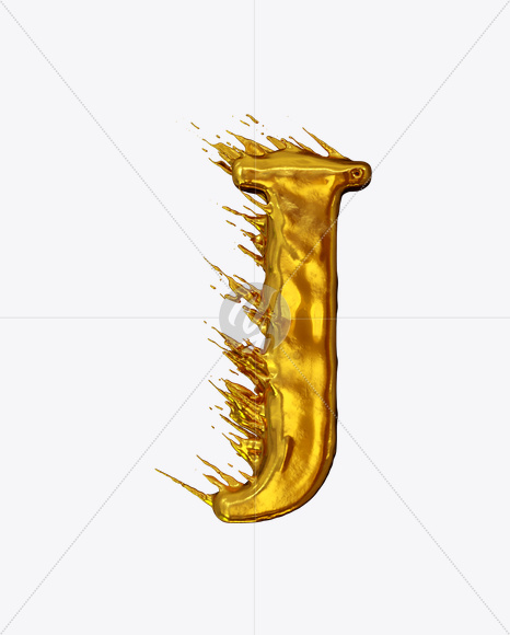 J_uppercase from Golden Wind Font on Yellow Images Creative Fonts - S21016