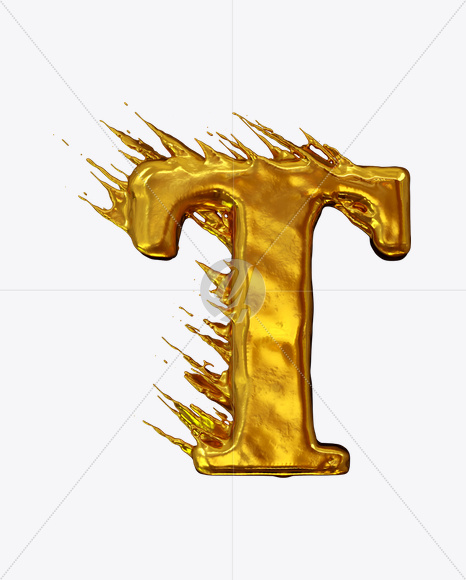 T_uppercase from Golden Wind Font on Yellow Images Creative Fonts - S21026