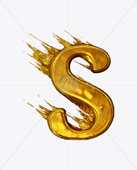 S_uppercase from Golden Wind Font on Yellow Images Creative Fonts - S21025