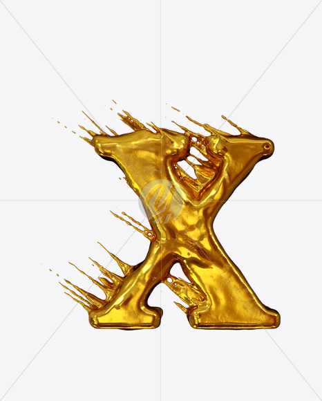 X_uppercase from Golden Wind Font on Yellow Images Creative Fonts - S21030