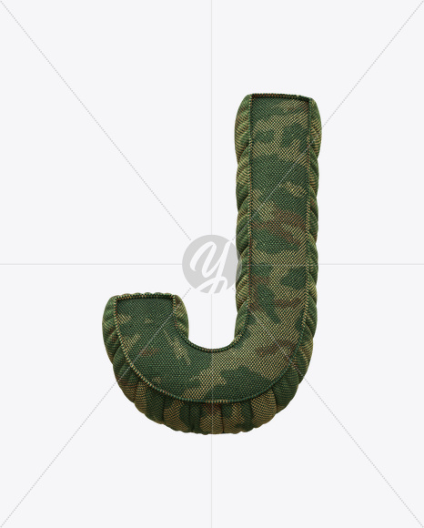 Letter J from Soldier Font on Yellow Images Creative Fonts - S21123