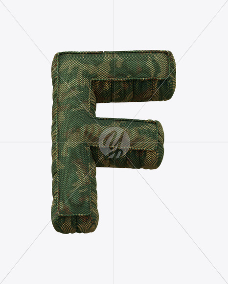 Letter F from Soldier Font on Yellow Images Creative Fonts - S21119