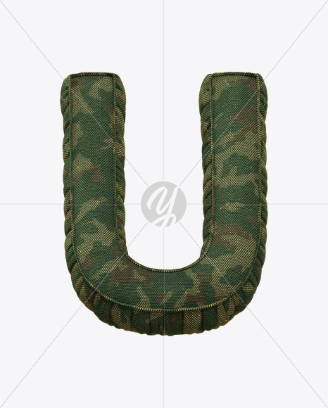 Letter U from Soldier Font on Yellow Images Creative Fonts - S21134