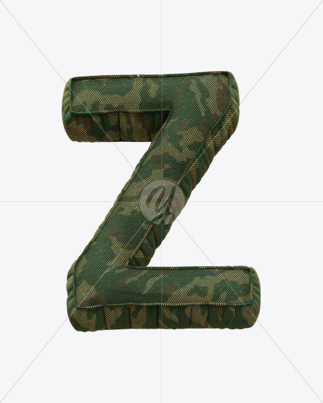 Letter Z from Soldier Font on Yellow Images Creative Fonts - S21139