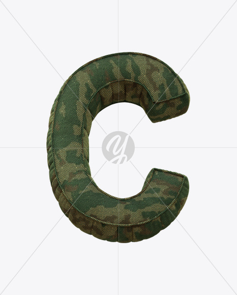 Letter C from Soldier Font on Yellow Images Creative Fonts - S21116