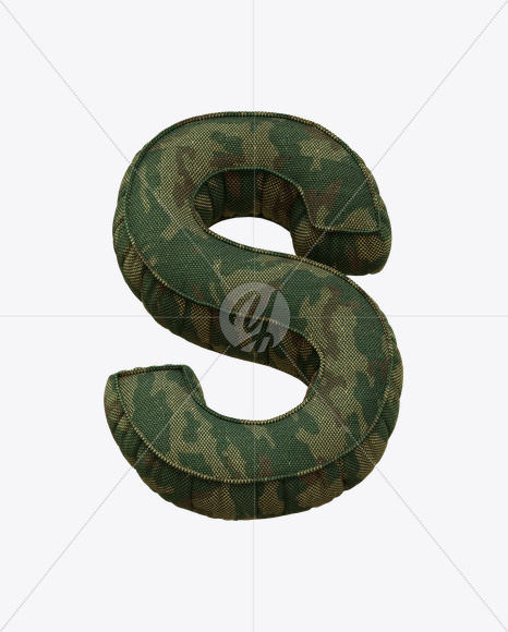 Letter S from Soldier Font on Yellow Images Creative Fonts - S21132