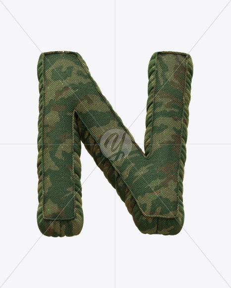 Letter N from Soldier Font on Yellow Images Creative Fonts - S21127