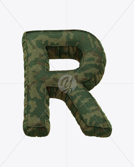 Letter R from Soldier Font on Yellow Images Creative Fonts - S21131