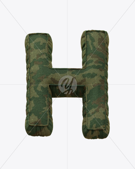 Letter H from Soldier Font on Yellow Images Creative Fonts - S21121