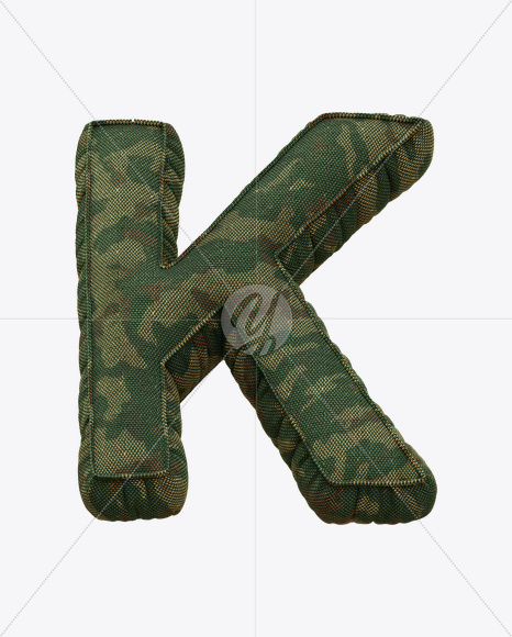 Letter K from Soldier Font on Yellow Images Creative Fonts - S21124