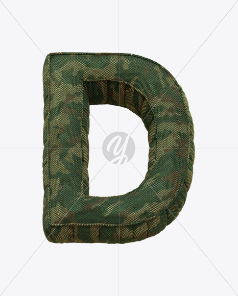 Letter D from Soldier Font on Yellow Images Creative Fonts - S21117