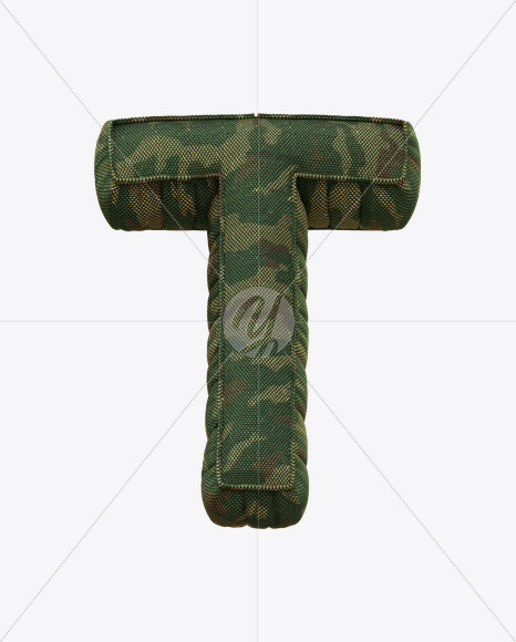 Letter T from Soldier Font on Yellow Images Creative Fonts - S21133