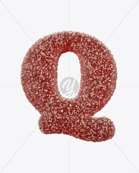 Letter Q from Sugar Candy Font on Yellow Images Creative Fonts - S21175